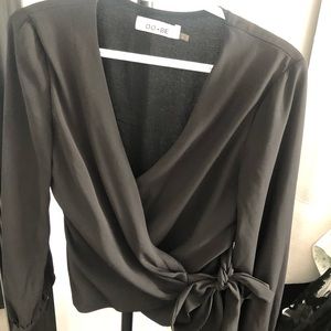 Black long sleeve wrap shirt
